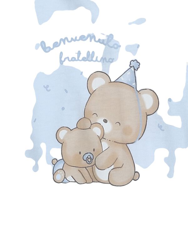 Boys Light Blue Nappy Opening Babysuit image number 3